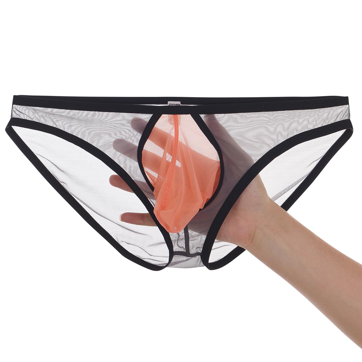 ZONBAILON Men's Sexy Underwear Briefs See Through Mesh Breathable Briefs with Bulge Ball Pouch