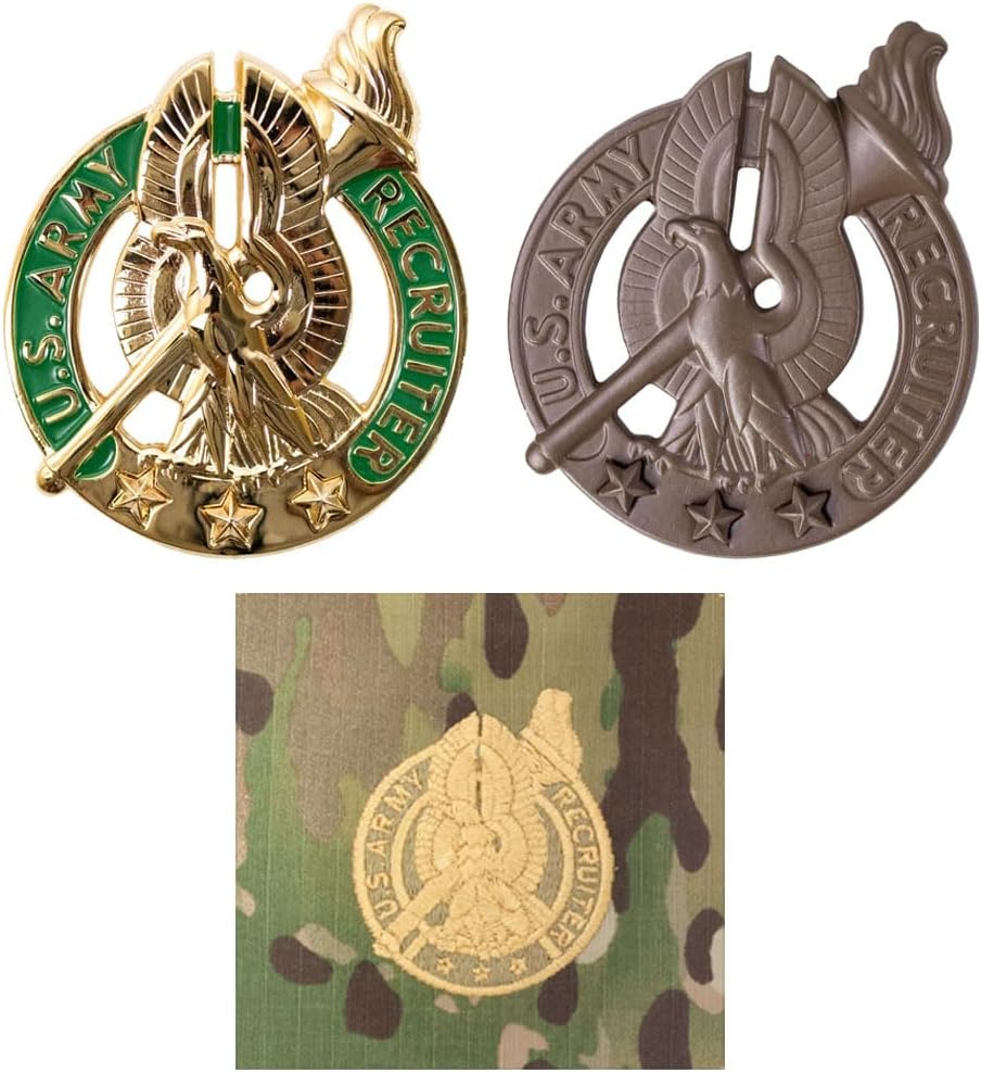 Uniform Accessories Unlimited Inc Army Recruiter Badge Bundle (GOLD (SENIOR))