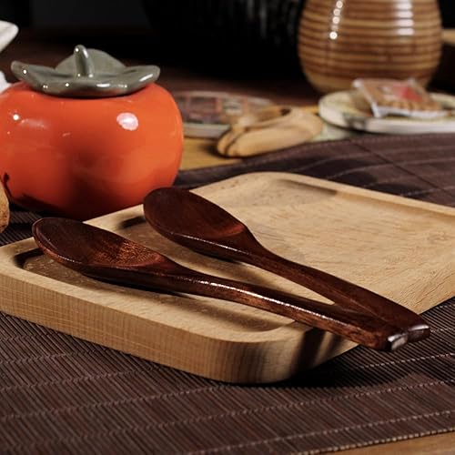 Miniatura 9 de 6 cucharas de madera natural de nanmu de 6 pulgadas y 5.9 in, cucharas de madera, cucharas de sopa, cucharas de servir, cucharadita de madera para