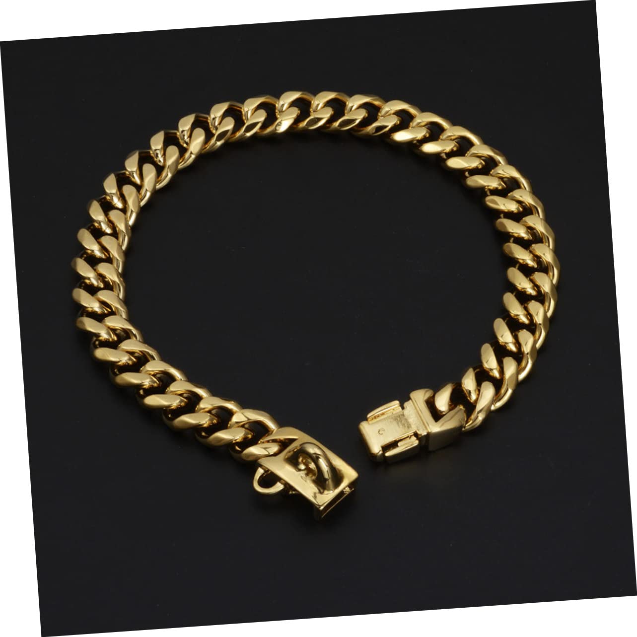 BESTonZON Collier Contrôle en Chien Acier Inoxydable Doré pour Résistant à l'usure, Facile à Nettoyer pour Chiots et Chiens