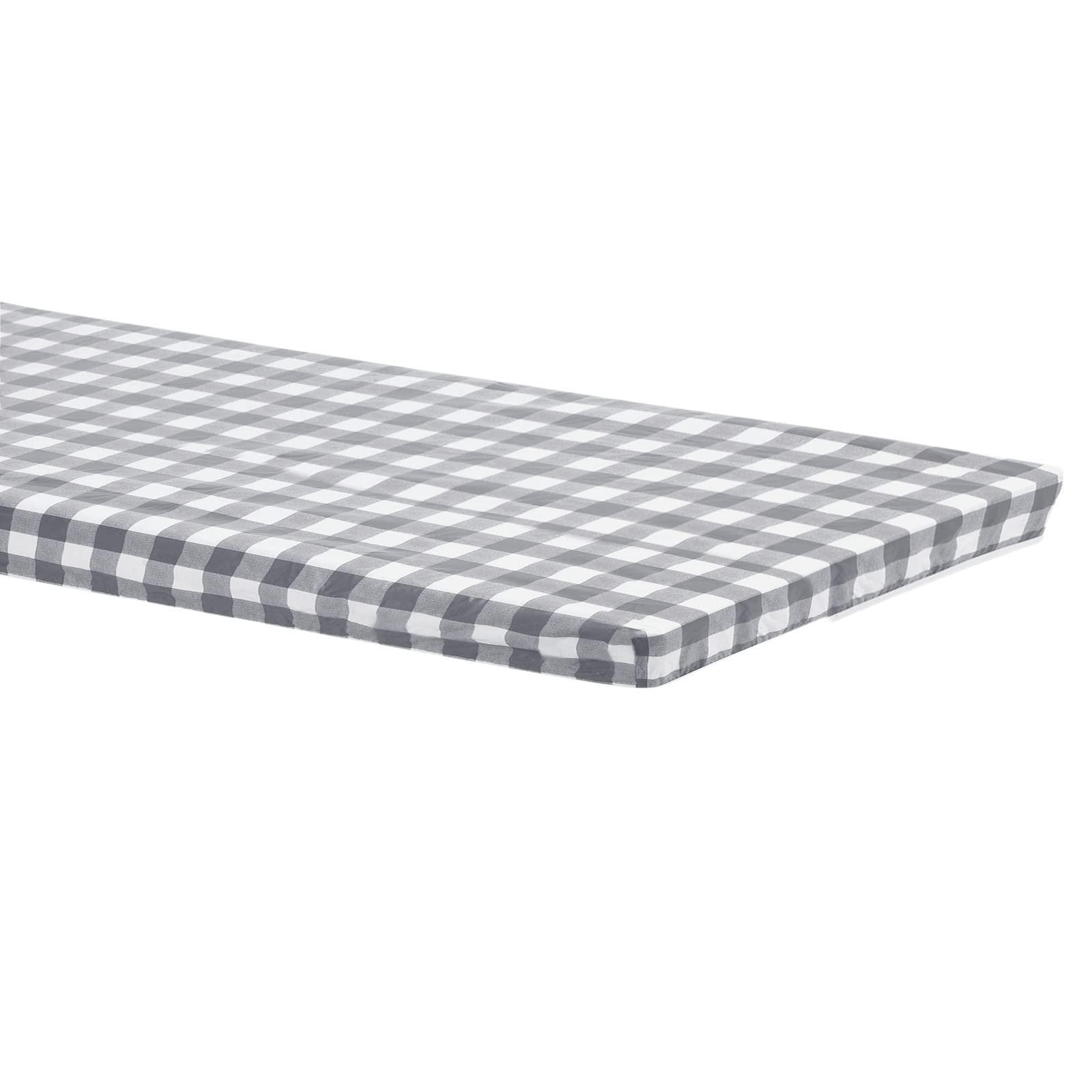 PATIKIL 30" x 72" Picnic Table Cover, Waterproof Vinyl Fitted 6ft Tablecloth Flannel Backing Elastic Edge for Rectangle Table, Grey