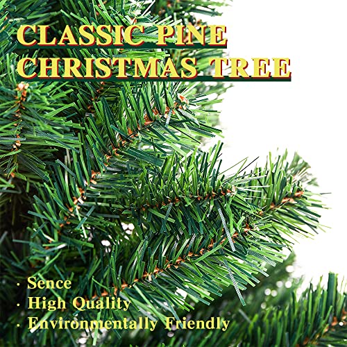 Ptlsy 10 Ft Christmas Tree Hinged Artificial Pine Christmas Tree For Xmas Holiday Outdoor Indoor Decoration With Metal Stand 2150 Branch Tips And 100Pc Ornaments (10 Feet Green) #TOP3