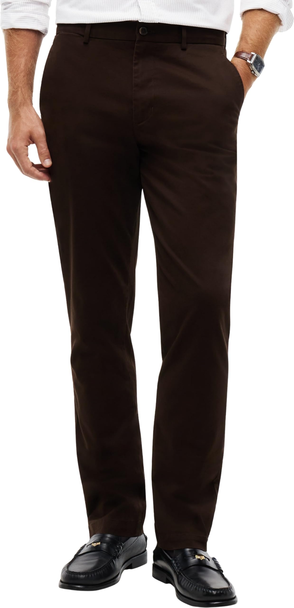 Tommy Hilfiger Herren Core Denton Essential Twill Straight Fit Chino, Dark Coffee, 30 W/32 L