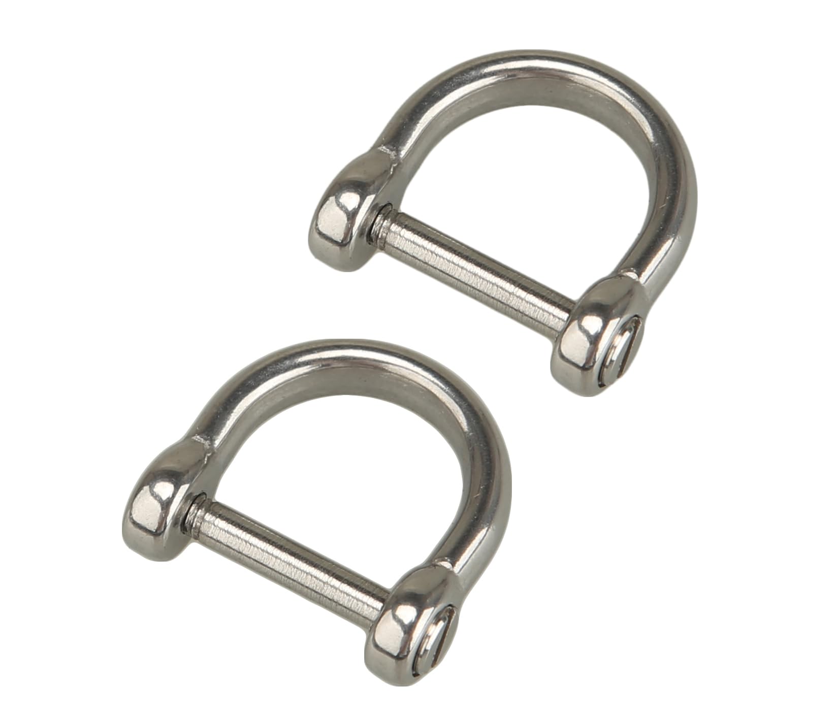 kokungkuan Stainless Steel D-Rings with Screw Horseshoe U Shape Shackle for Key Holder Zip Puller Purse Bracelet 1/2 Inch 2 pcs