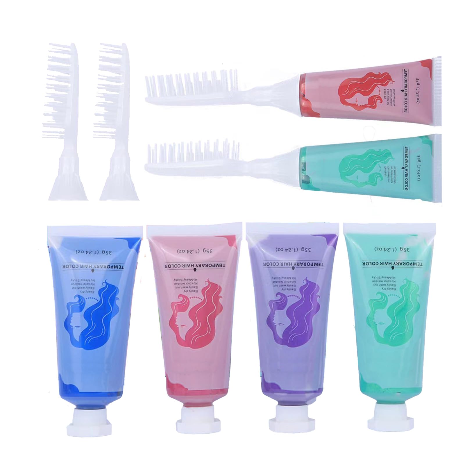 HaiolorPro Haarkreide, Haarkreide für mädchen und Erwachsene, temporäre haarfarbe Set für Kinder, Haarkreide Kinder Auswaschbar Ungiftig, Haarmascara für 4 Farben, Geeignet als Geschenk, Rollenspiel