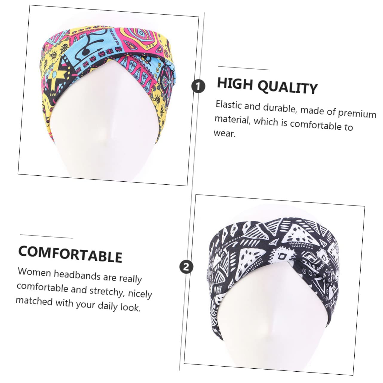 Didiseaon 18pièces Bandeaux Ethniques Tressés Accessoires Et Absorbants Pour Yoga Et Fitness