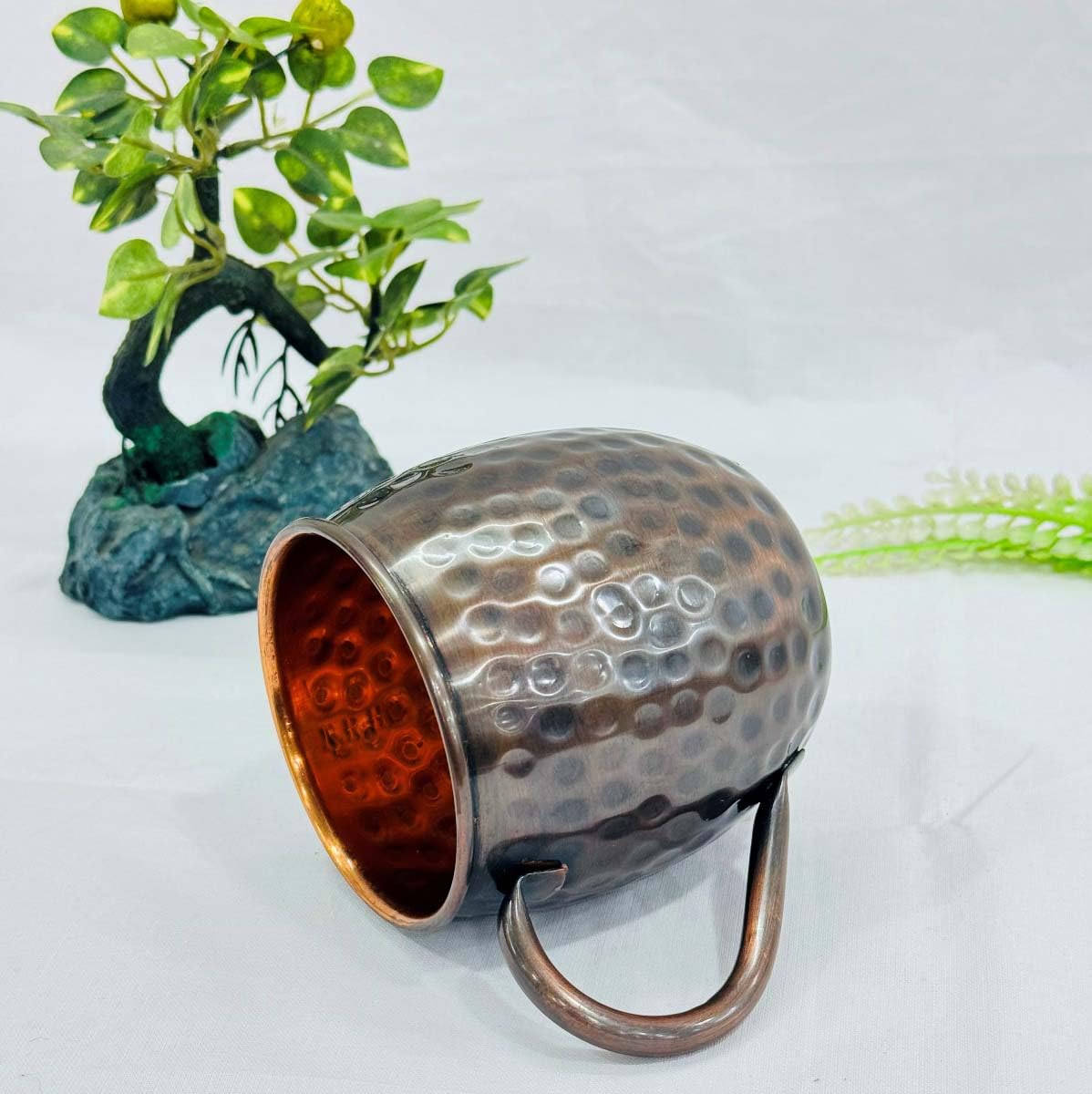 Nautical Replica Hub Moscow Mule Pure Copper Mug Cups for Drinking Gifts for Him Her | 14Oz Honeycomb Black Matte Genuine Copper Mugs for Moscow Mules Real Solid Tankard Cup |