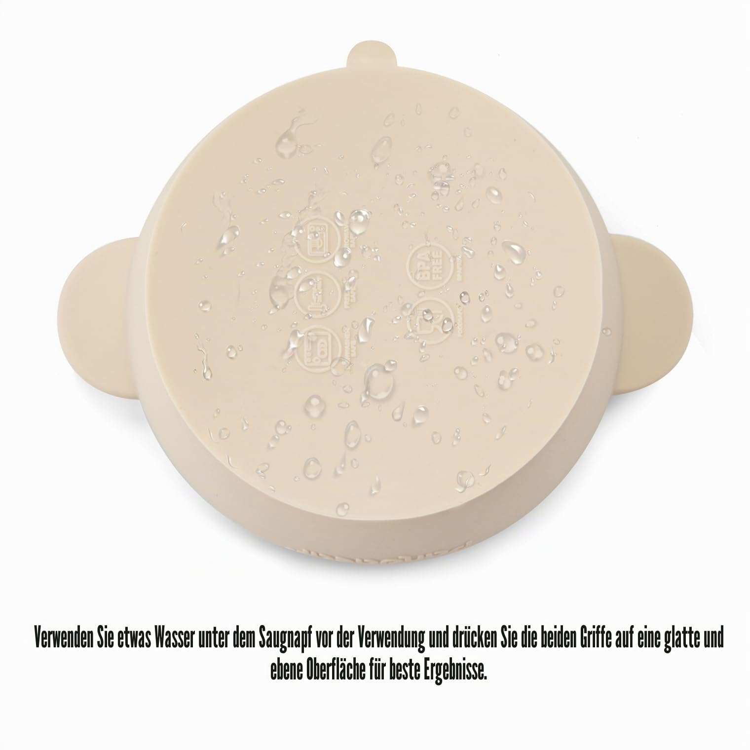 PandaEar 3 Stück Breischale Baby schüssel mit Saugnapf und Deckel für Kinder Kleinkinder Säuglinge - Auslaufsicher Silikon Kinderschüssel Babygeschirr - Weich Sicher BPA-frei - Leinen Braun Beige