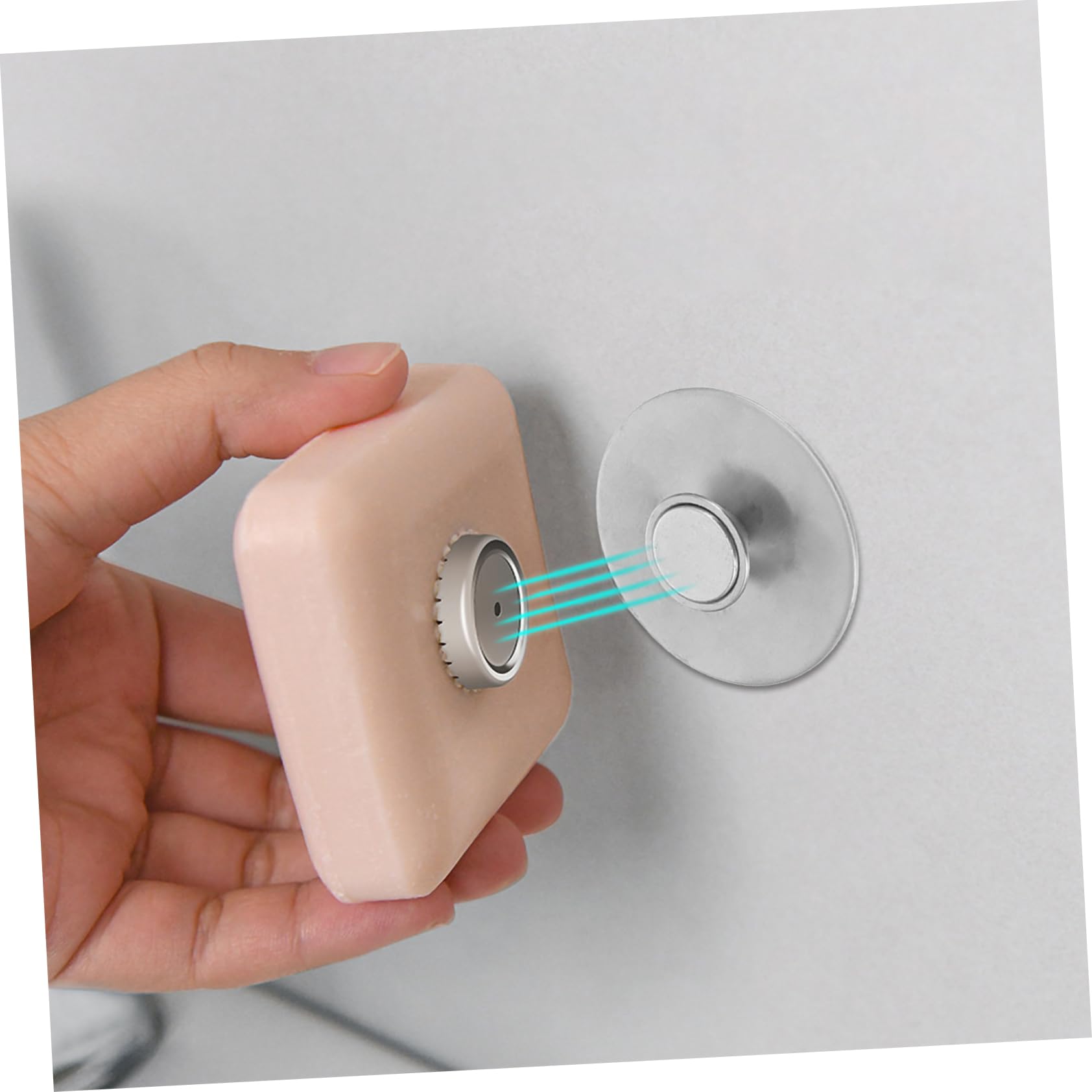 jojofuny 5 Pezzi portasapone magnetico portasapone da doccia Porta sapone magnetico montato senza contatto da parete per doccia porta sapone da parete Acciaio inossidabile