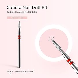 MelodySusie 1.8mm Flame Pentagon Shape Cuticle Clean Nail Drill Bit 3/32\'\', Professional Safety Carbide Diamond Under Nail Cleaner for Cuticle Dead Skin Nail Prepare, Beginners Bits, Series Bit-S, F