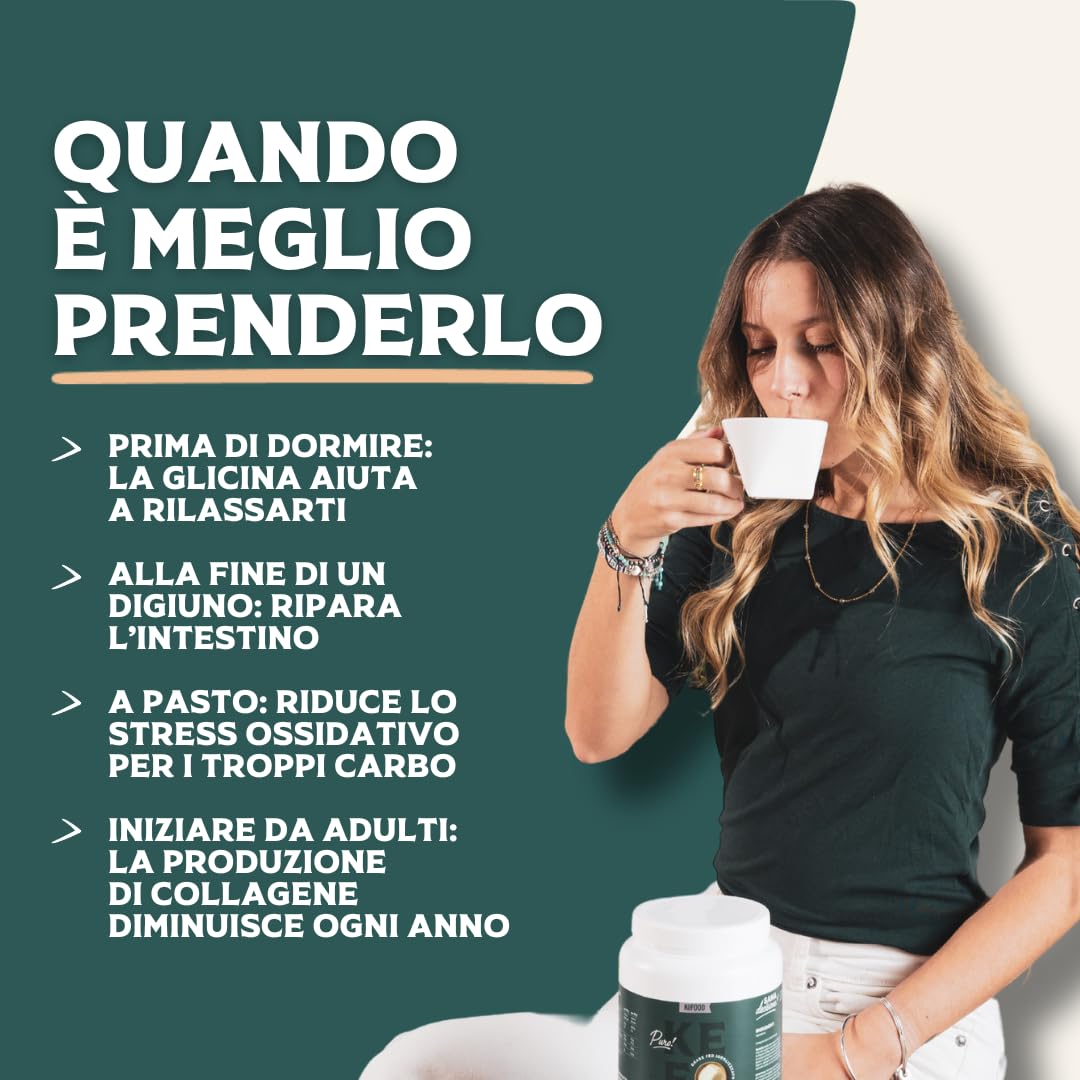 Kefood - Collagene Idrolizzato in Polvere con Vitamina C – 100% Grass-Fed – 500g – Pelle, Ossa e Articolazioni