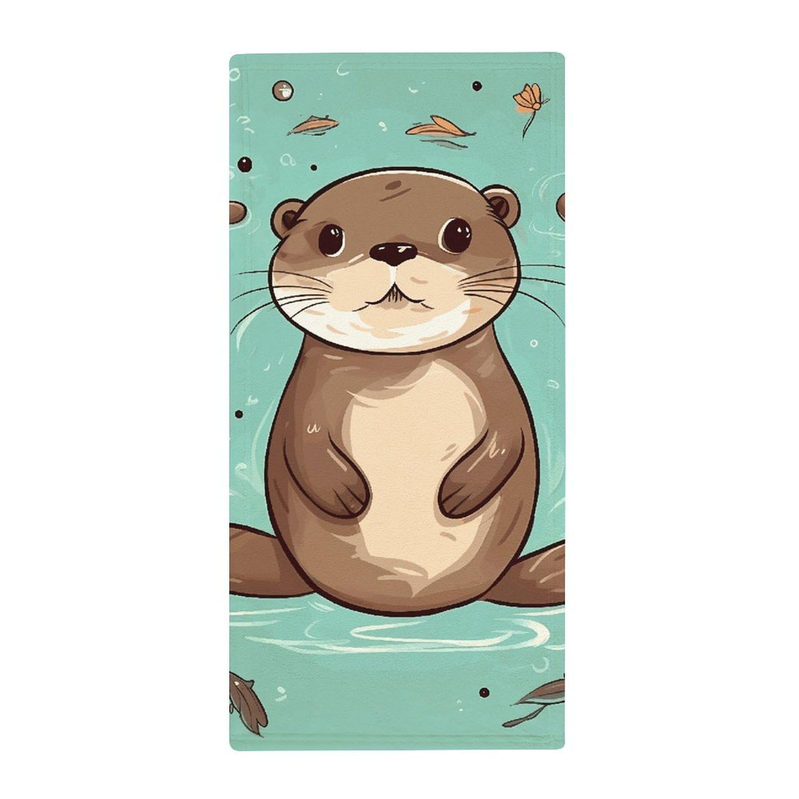 Serviette de bain microfibre loutre idéale pour le yoga et spa