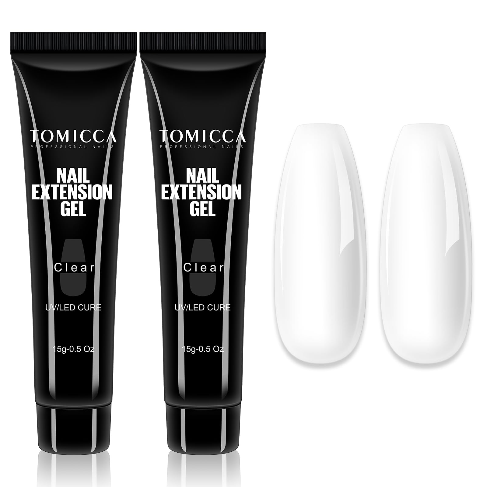 TOMICCA ポリジェル 長さ出しジェル ジェルネイル 長さ出し 2本 15g UV/LEDライト対応 初心者用 (クリア)
