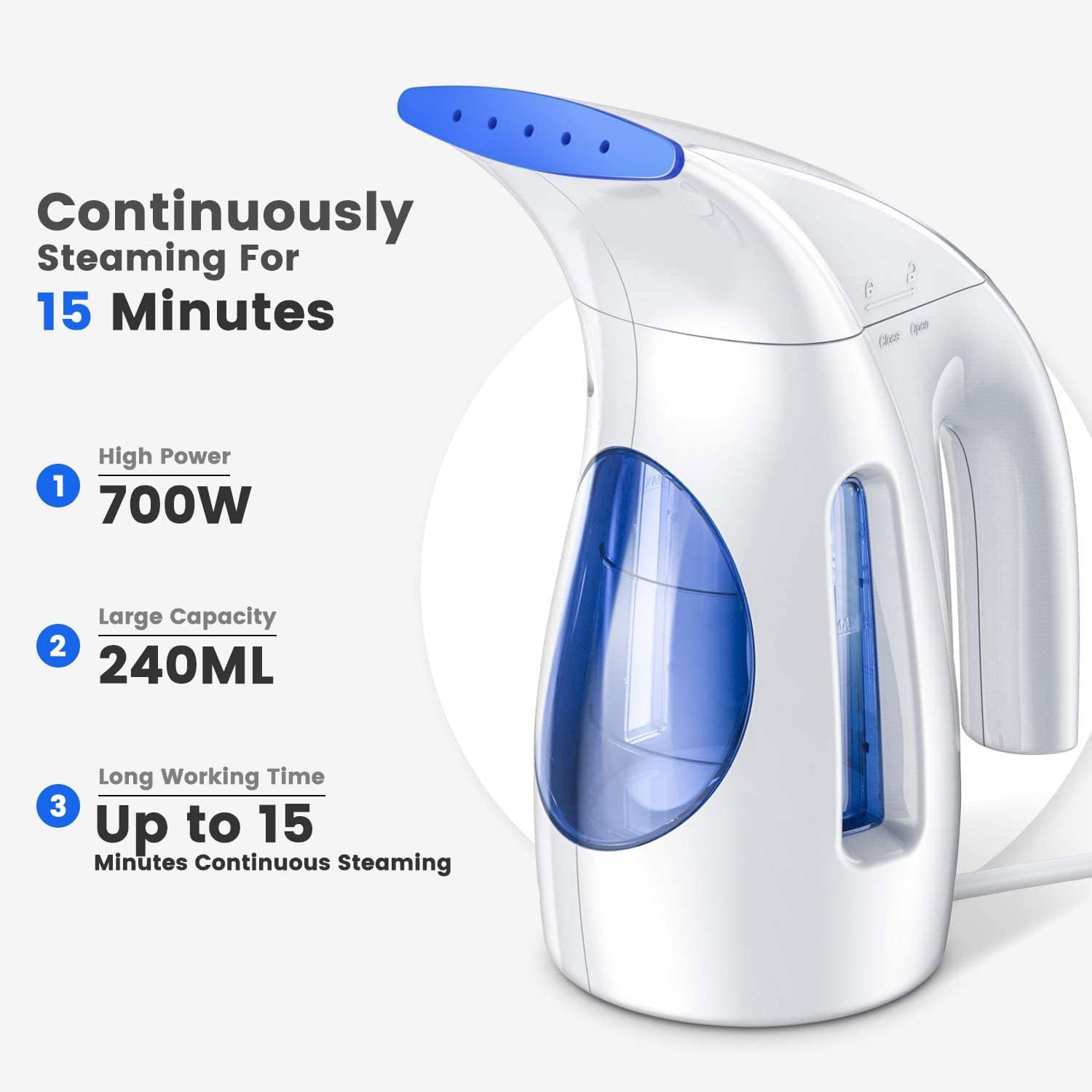 Ocean Blue 240ml Handheld Steamer Z46156