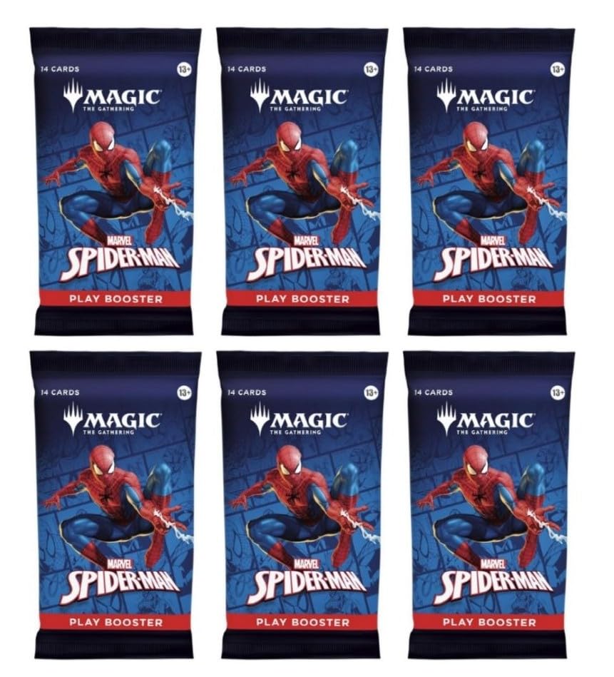 Lot de 6 boosters Magic The Gathering Play MTG Marvel Spider-Man