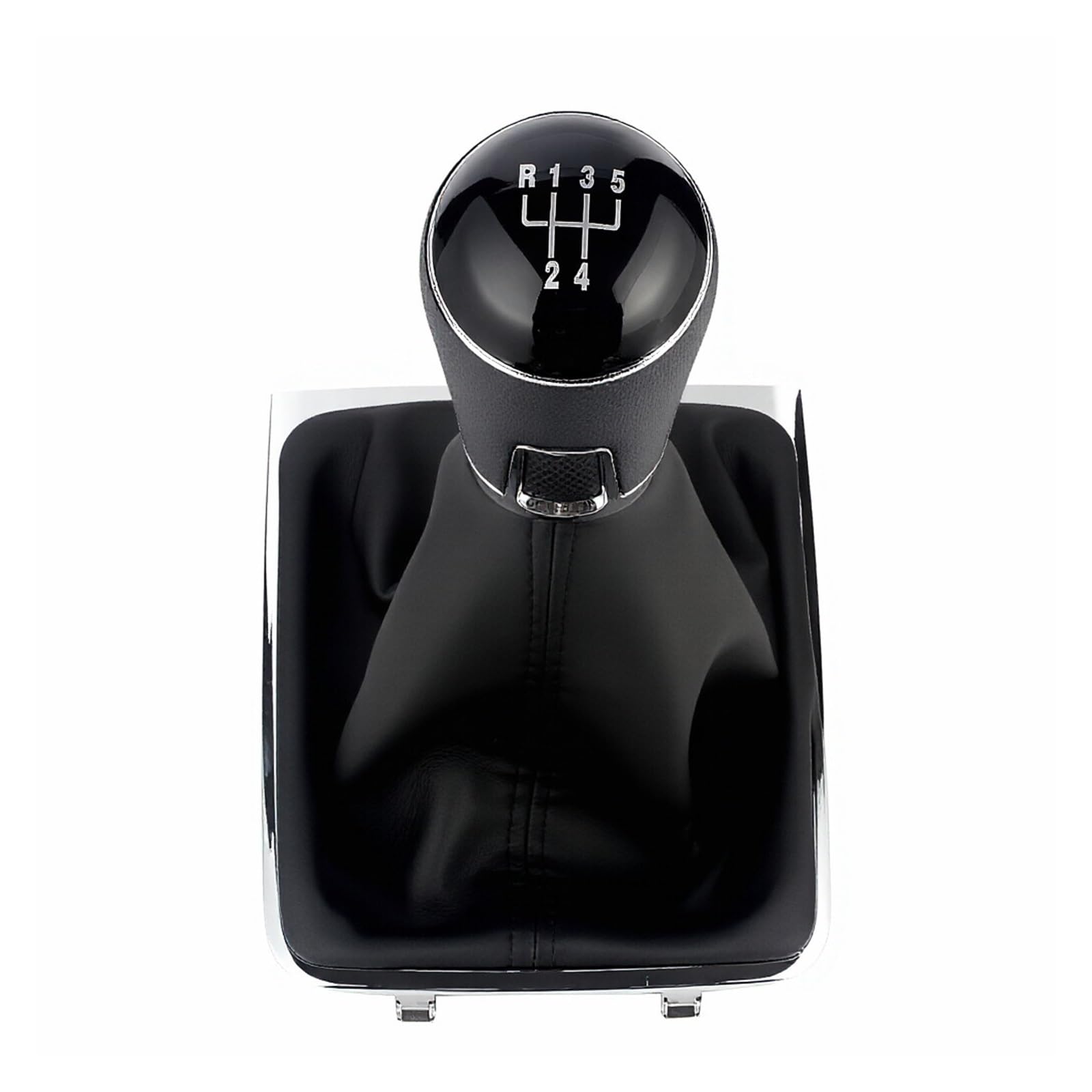 QWQAAB Manual Gear Knob for VW for Passat B7 2011-2015 Black Manual Gear Shift Knob PU Gaiter Boot 5/6 Speed 12mm(5 Speed Knob Boot)