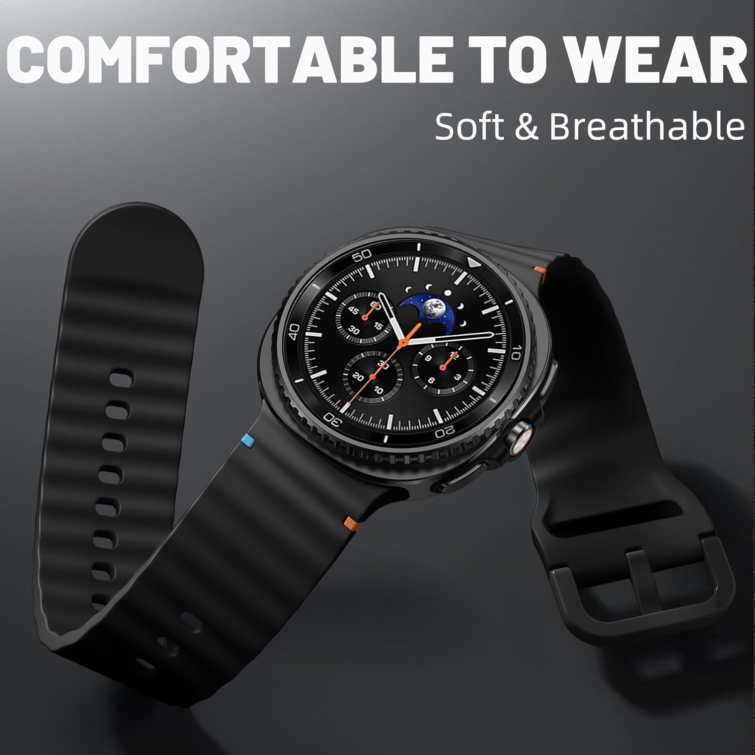 Dirrelo 6 Pack Sport Bands Compatible for Samsung Galaxy Watch 8 Band 40mm 44mm/ Galaxy Watch 8 Classic Bands 46mm (2025), No Gap Soft Silicone Replacement Strap for Galaxy Watch 8 Men Women - Image 3