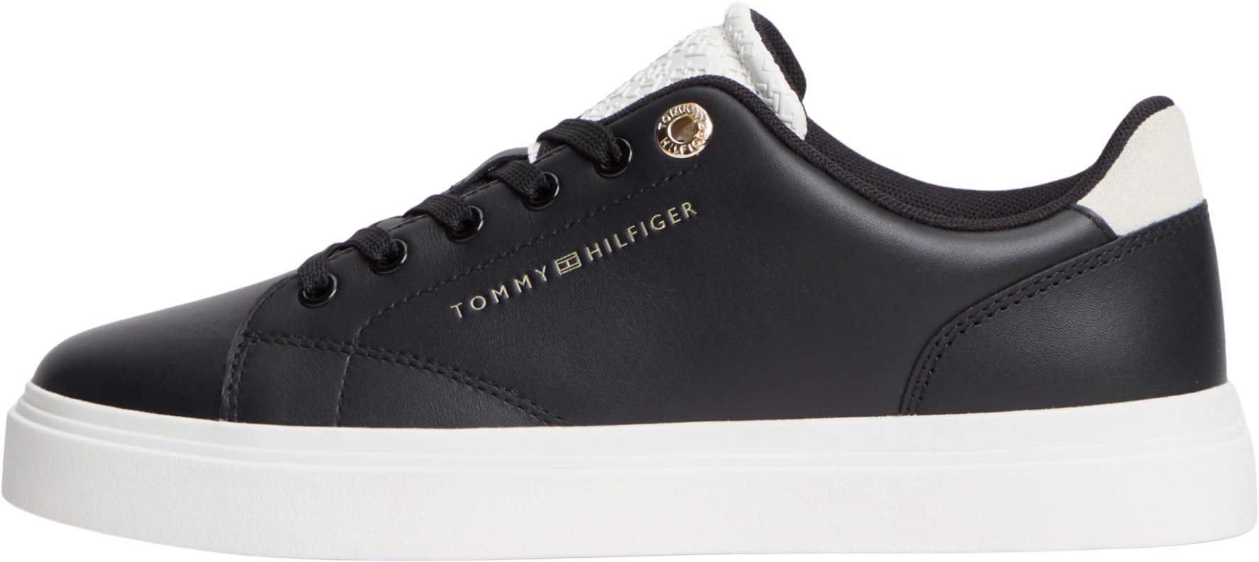 Tommy Hilfiger Women Th Feminine Cupsole Monogram FW0FW09606 Low Top, Black (Black/Ecru), 5