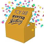 FETTIPOP Gift Box Exploding Confetti (Nothing Box) 7.1x5.5x4.3 in, Surprise Explosion Prank Pop up for Birthday, Any occasion