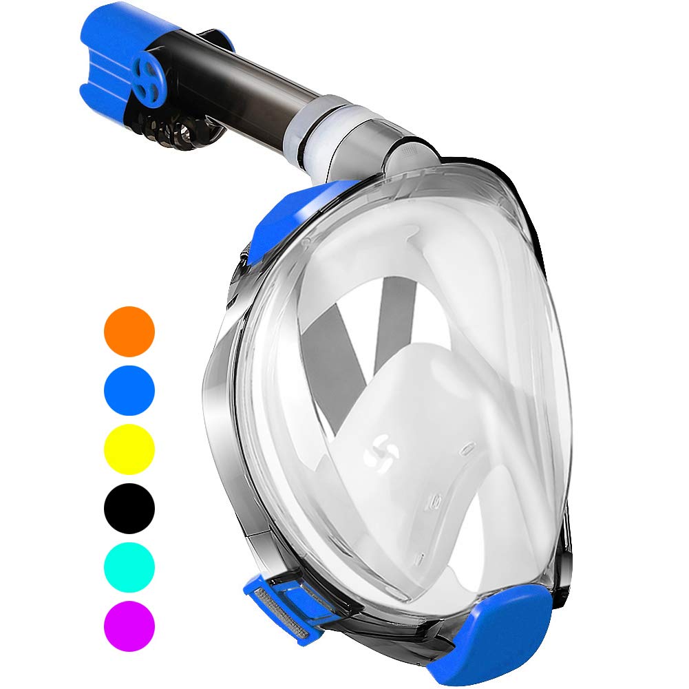 WSTOO Full Face Snorkel Mask,Advanced Safety Breathing System Allows
