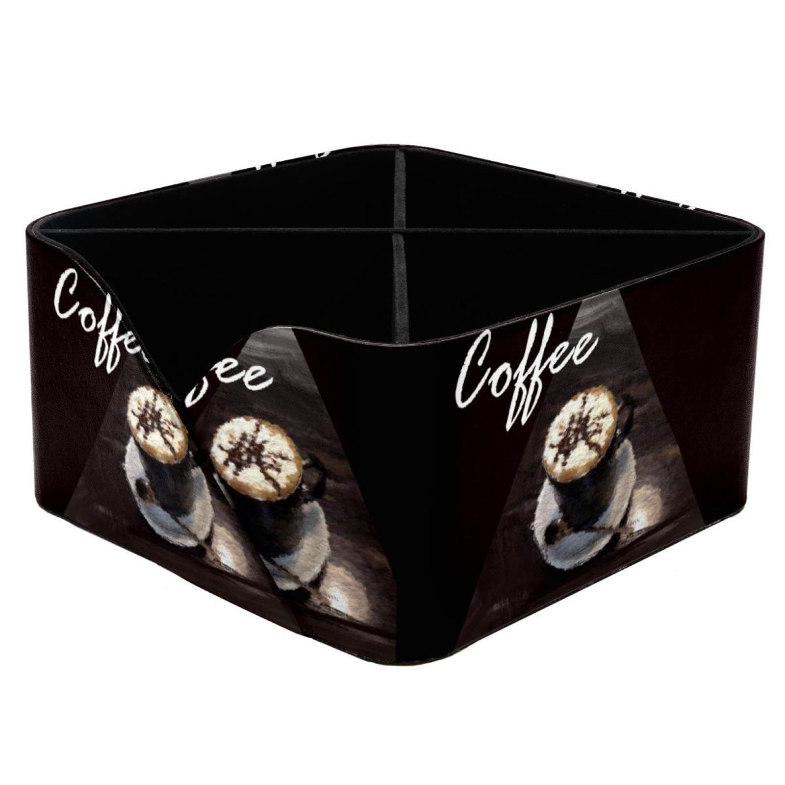 Boîte de rangement essentiels quotidiens à motif café esthétique