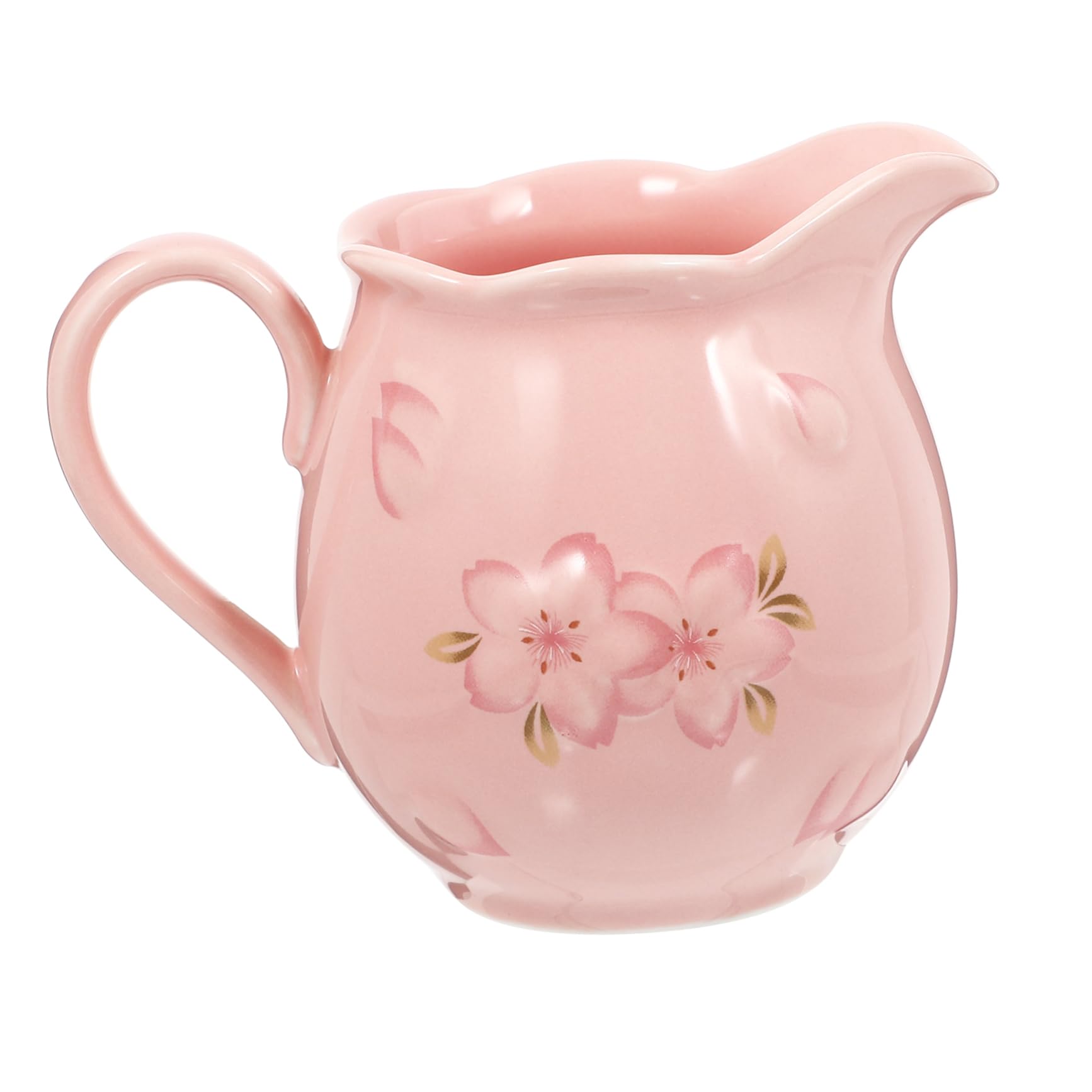 NAMOARLY Pot Milk Jug Coffee Sauce Pitcher Serving Creamer Dispenser Foaming Dispenser Gravy Boats Bowl Mini Creamer Pourer Food Sauce Cup Seasoning Mini Cup Sauce Dispenser Ceramics Pink