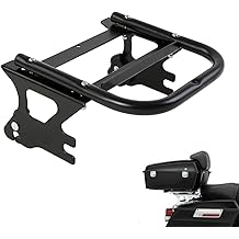 XFMT Black Detachable Two Up Luggage Rack Trunk Mounting Rack For 1997-2008 Harley Touring Pack Road King Street Glide Road Glide Electra Glide