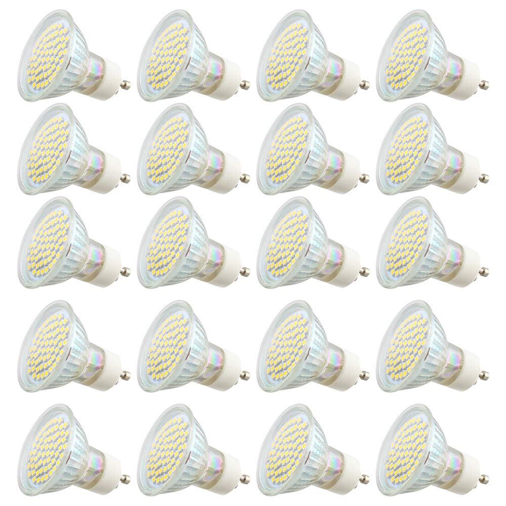 Mengjay 20x Bombilla GU10 Bombilla LED de bajo consumo de 3W 60 SMD 2835LEDs luz cálida Bombilla 2700K AC 220V