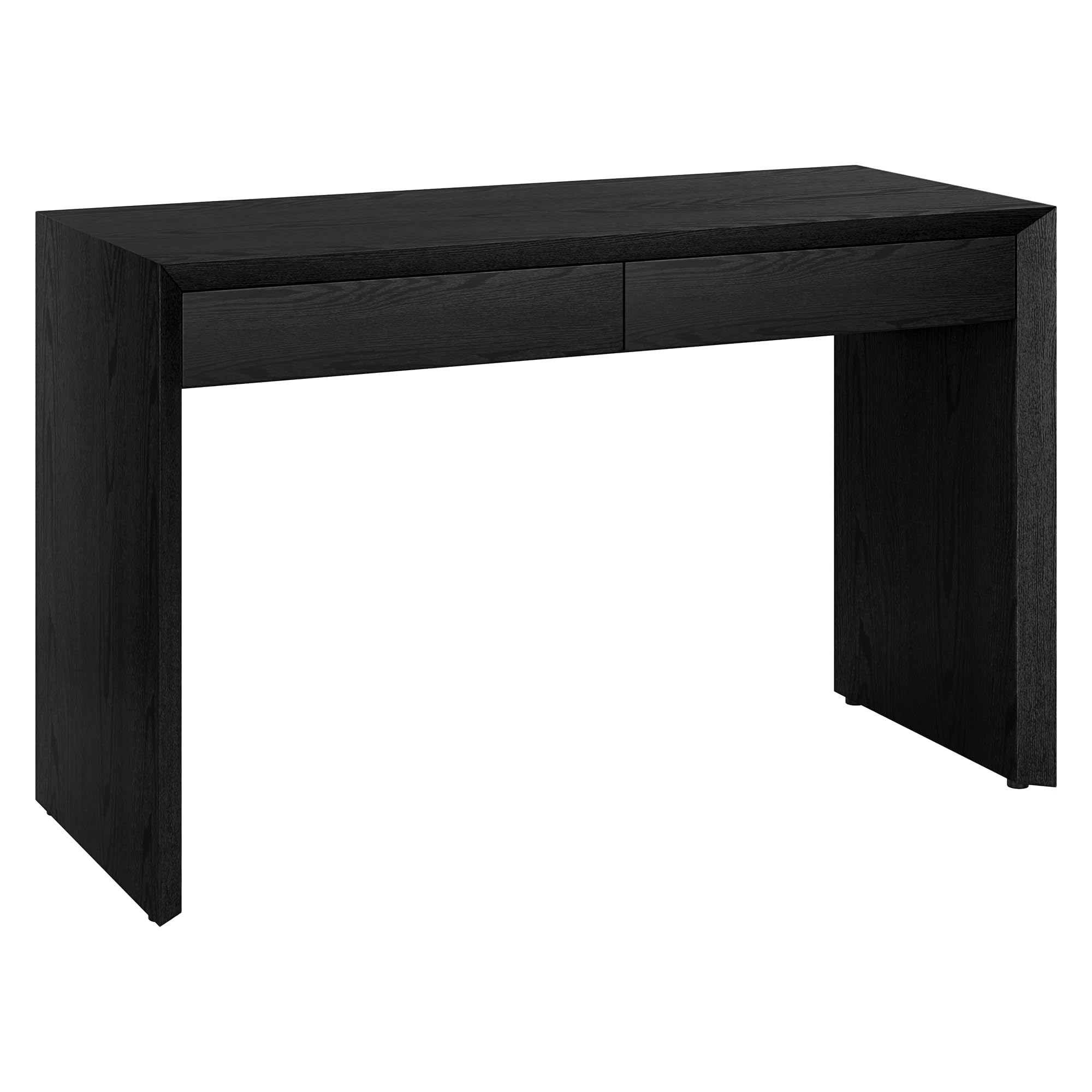 henn&hart 48'' wide rectangular desk in black grain, for home, living room, bedroom, entertainment room, office