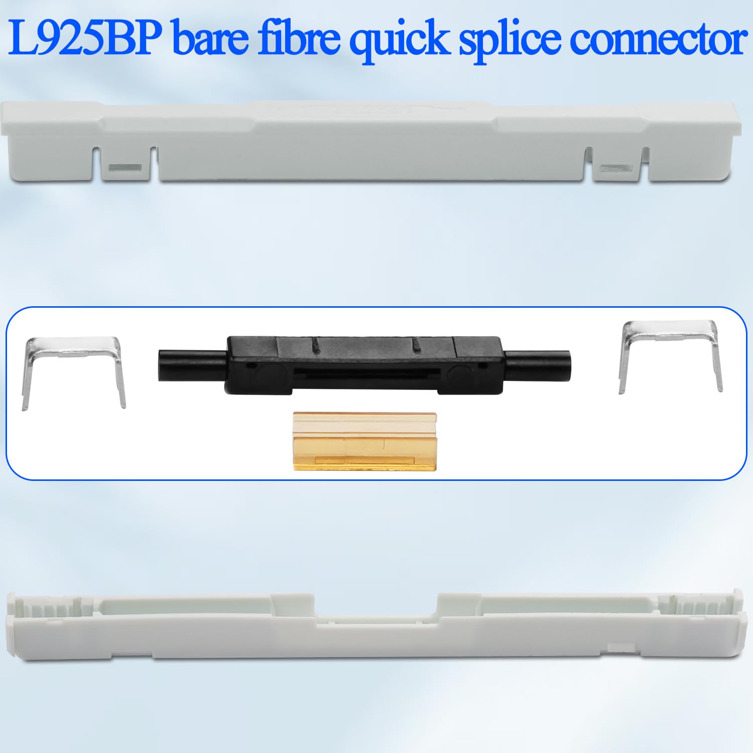 QIANRENON 125μm Singola Fibra Ottica Connettore FTTH Rete Fibra Ottica Connettore Ottico Veloce L925BP Cavo In Fibra Ottica Nuda Splicing Freddo per Cavo In Fibra Ottica Ancoraggio Estensione, 2 Pezzi