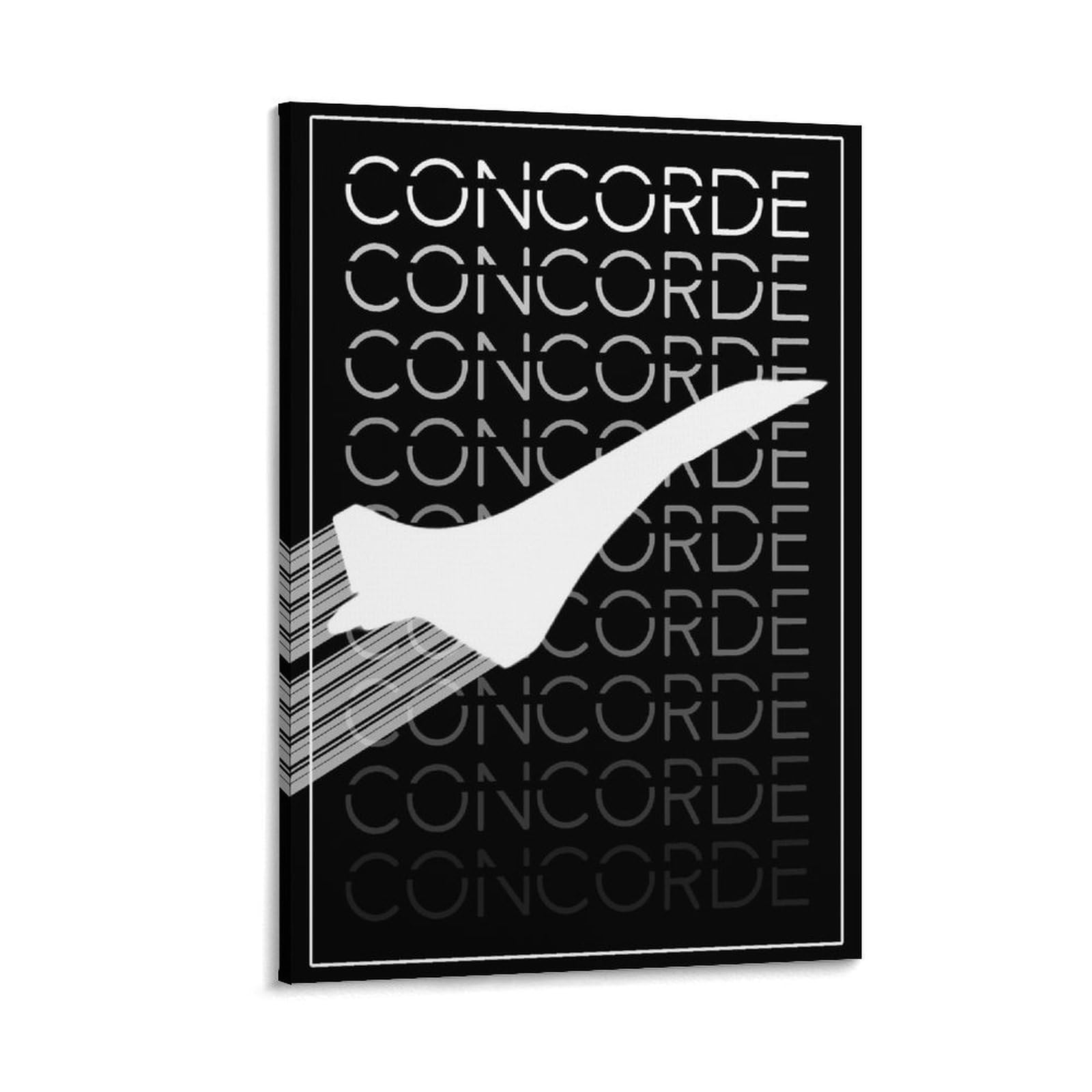 NCUDANK Concorde Jet Silhouette Art Poster Canvas Poster Wall Art Decor Print Picture Paintings for Living Room Bedroom Decoration 12x18inch(30x45cm)