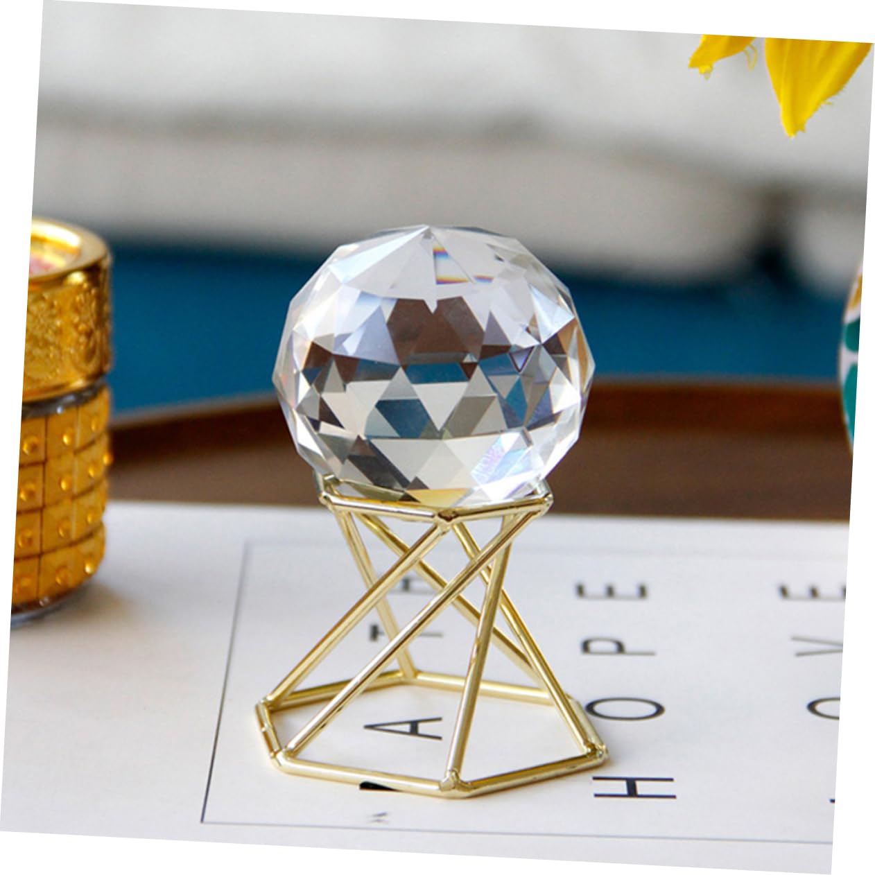 Sfera Di Cristallo Trasparente Con Base - Decorazione Per Casa, Meditazione, Regalo - In Quarzo Naturale, Diametro Variabile, Ideale Per Scrivania E Collezione