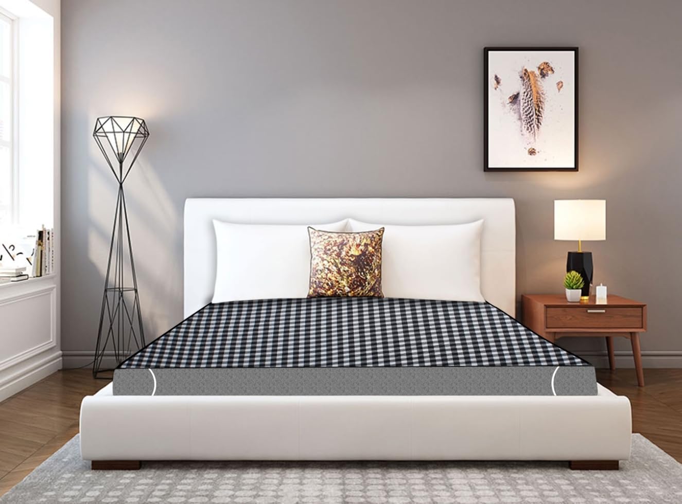 Stylista Waterproof Queen Bedsheet & Protector -16