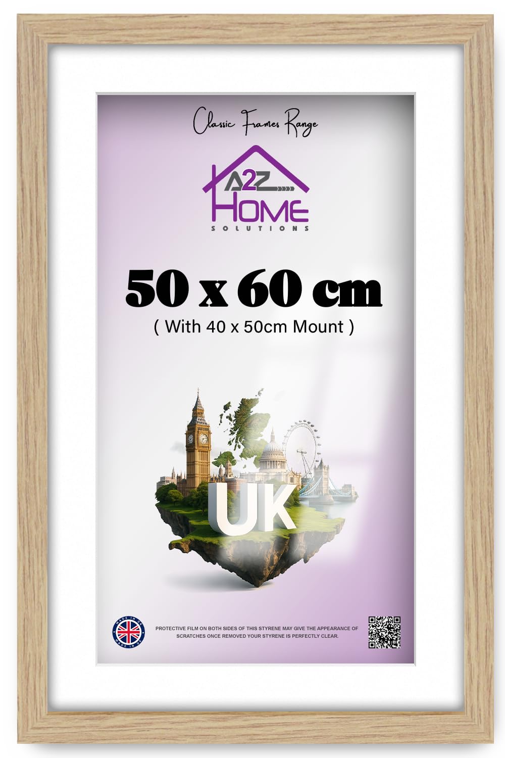 A2Z Home Solutions® Wall Poster Picture Frame With Mount to Hang Portrait or Landscape Art Gallery Oak Photo Frame With White Mount- 24''x20'' Pic Size 20''x16''