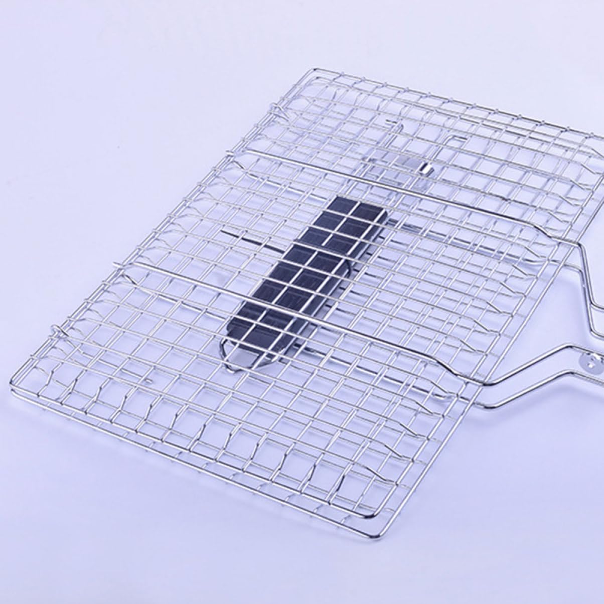1 Set Barbecue Inossidabile con Stoccaggio Rete Portatile per Carne e Verdure per All e Facile da e Resistente