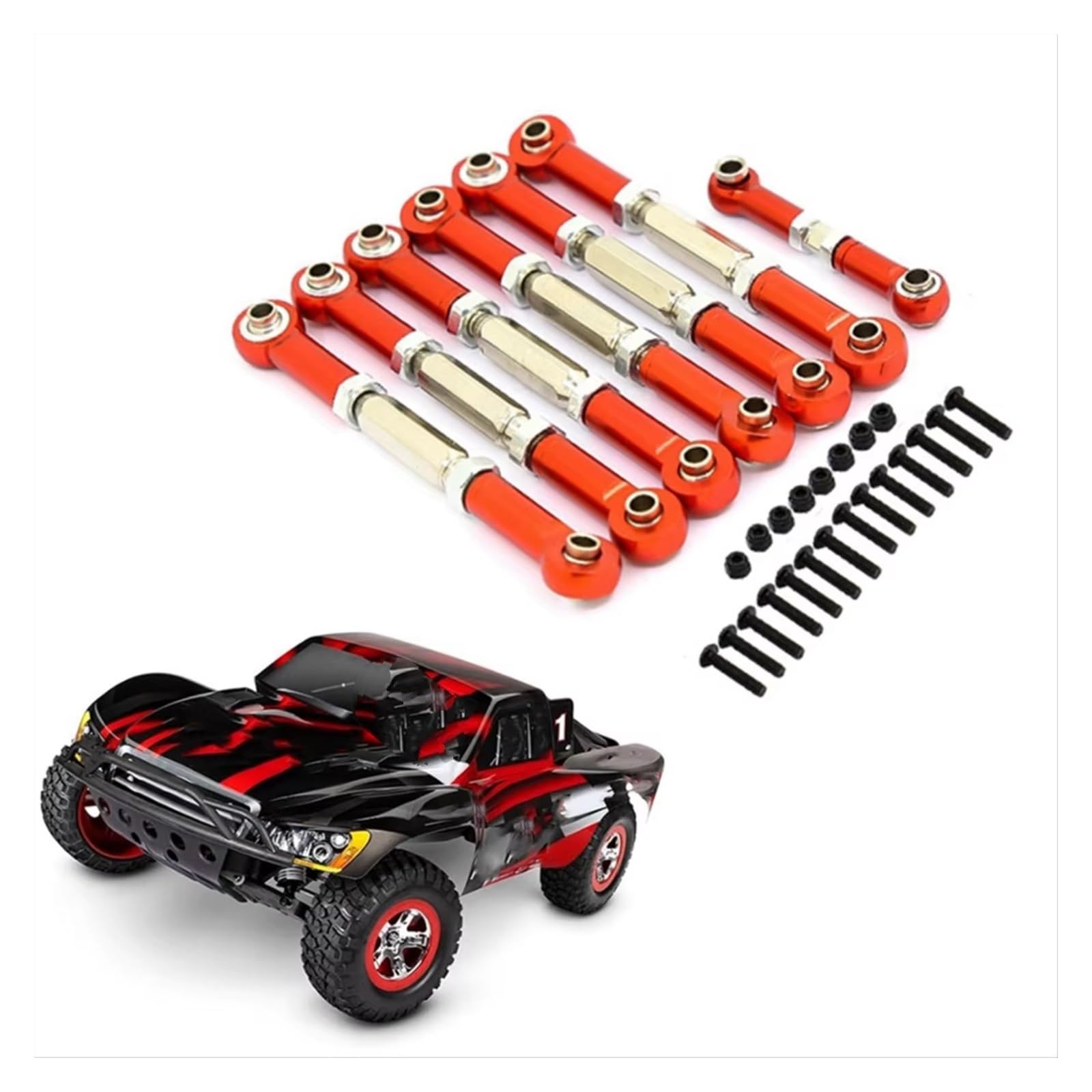 Rc Special Connecting Rod for MJX for Hyper Go 14209 14210 H14BM 14434B 1/14 CNC Aluminum Metal Rod Steering Link RC Car Parts and Accessories Upgrade Replacement Use(Black)