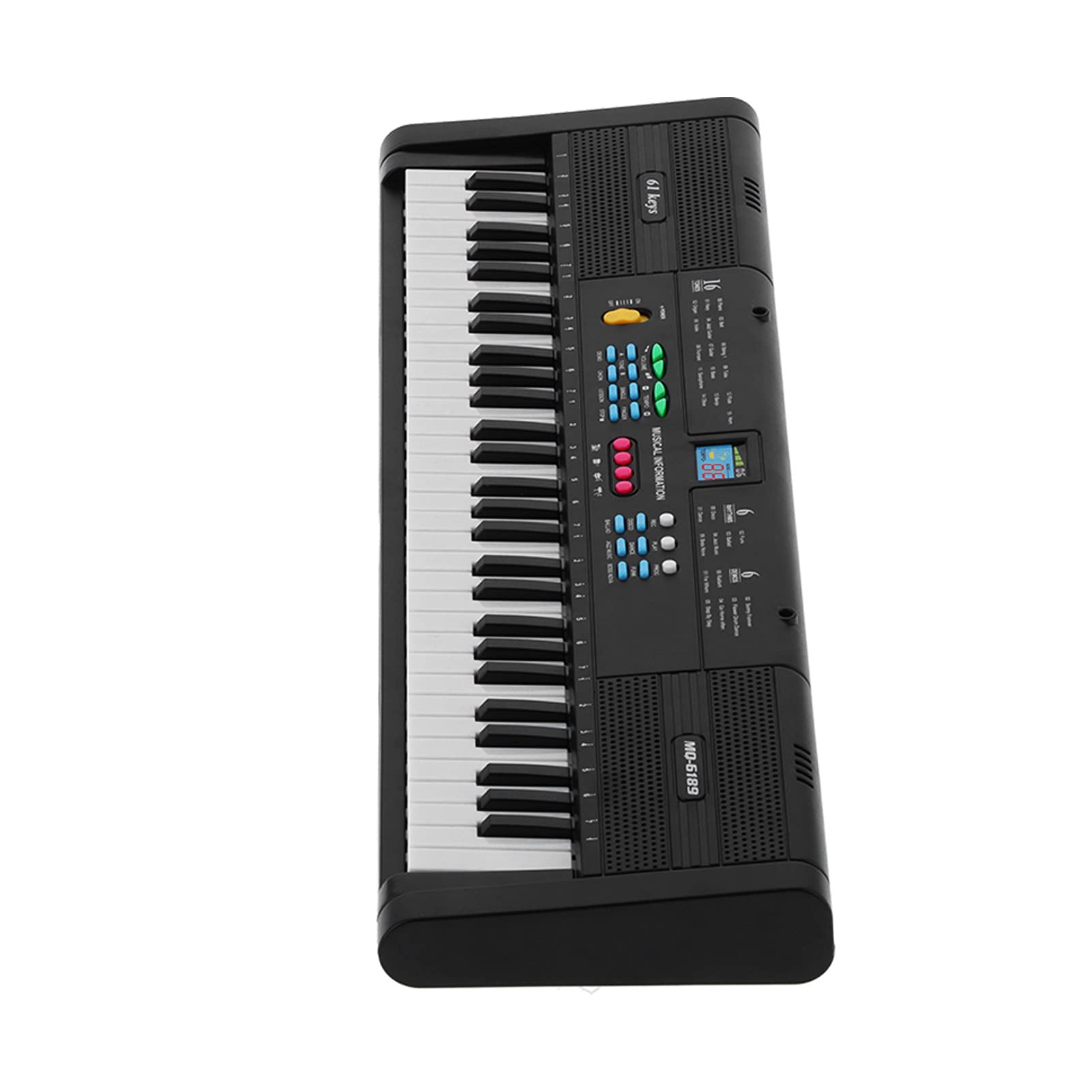 Generic Elektryczne Pianino Klawiszowe 61 Klawiszy Profesjonalne Wielofunkcyjne z Mikrofonem Kabel USB dla Początkujących Dzieci Czarny