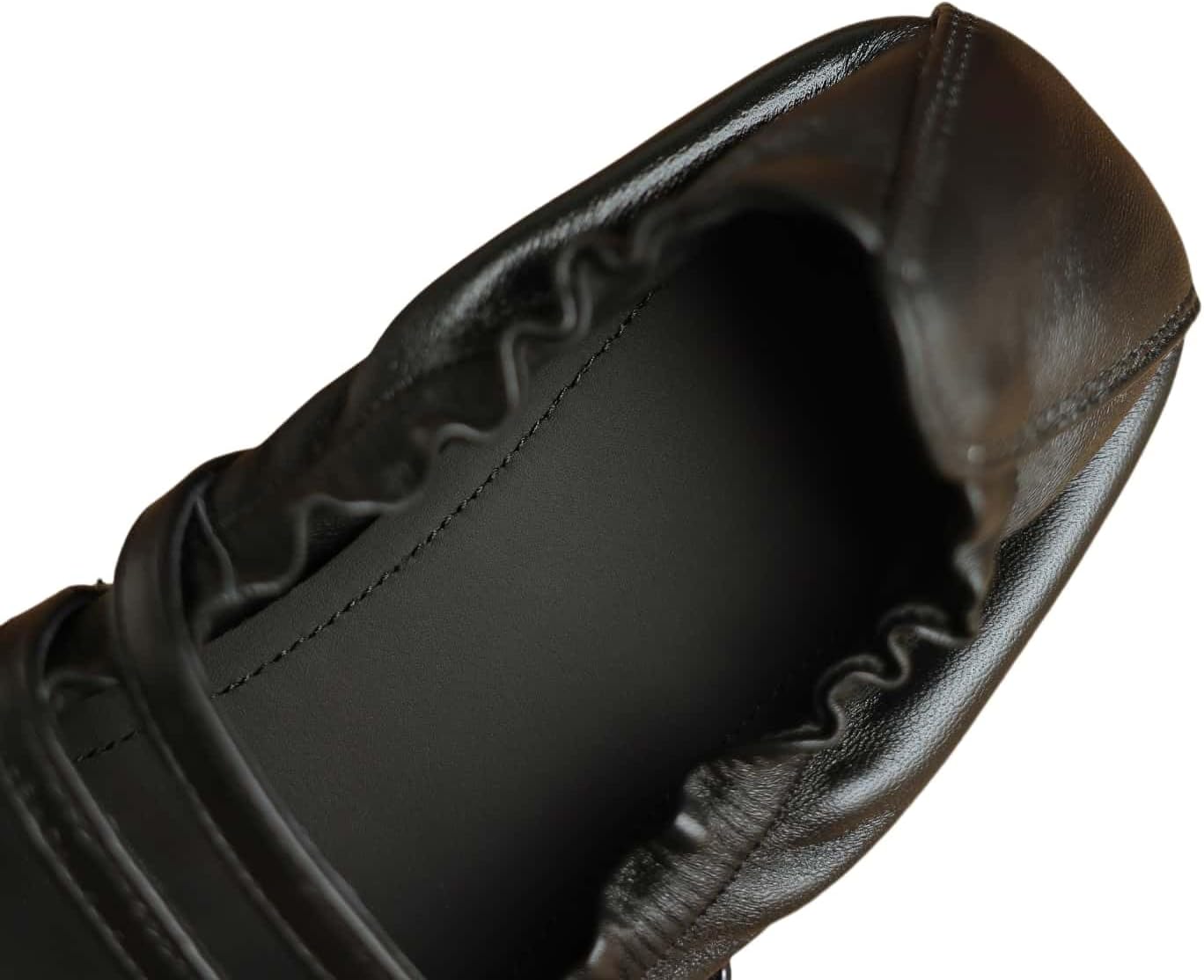 TinaCus Handmade Women's Soft Leather Square Toe Rhinestone Double Strap Buckle Mary Jane Flats