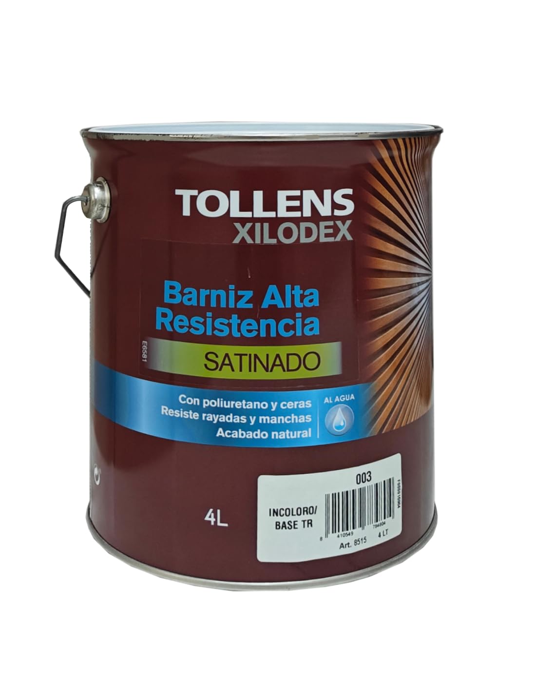 Tollens - BARNIZ ALTA RESISTENCIA AL AGUA SATINADO INTERIOR 4 LT - Incoloro 003