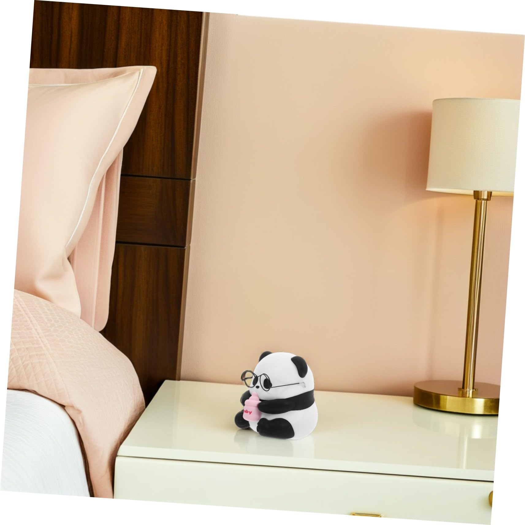 Veemoon Infantil de Silicona con Forma de Panda Sentada Luz Lámpara Portátil Segura para Habitación de Bebés y Dormitorio Lámpara de Noche para Mesita Diseño Divertido y