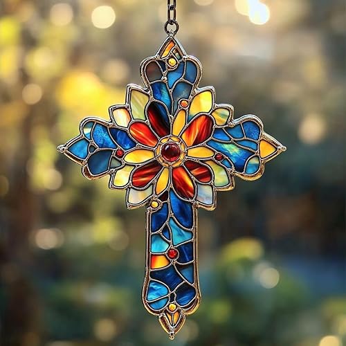 Miniatura 26 de Atrapasoles de cámara vintage retro de acrílico con efecto de vidrio manchado para ventana, colgante de coche, adorno navideño para interior y Como