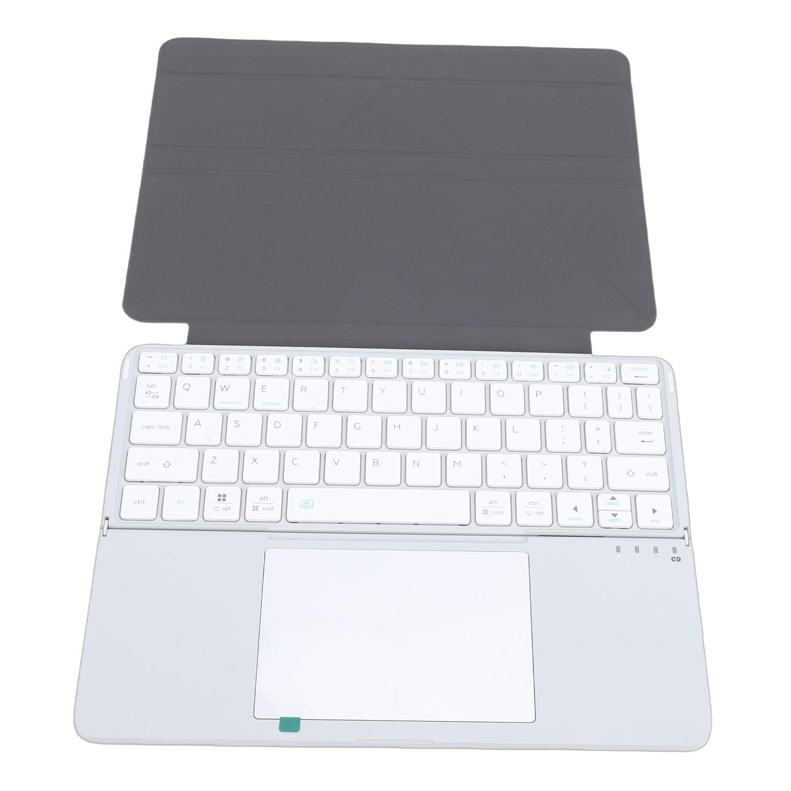 ASHATA Tastiera Bluetooth Pieghevole con Touchpad, Tastiera da Viaggio Portatile Pieghevole con Digitazione Silenziosa con Ampio Trackpad per Android IOS Tablet Laptop PC (SILVER)
