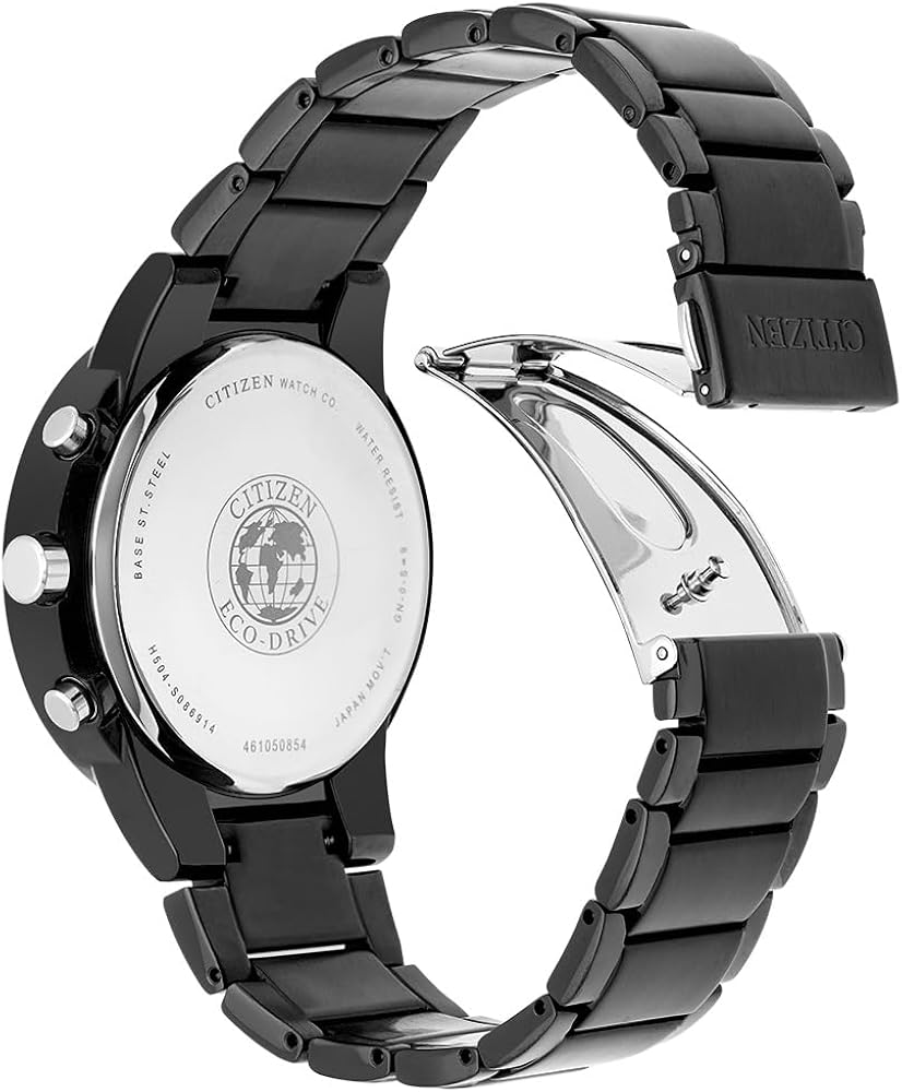 CITIZEN Eco-Drive ブラック メンズ腕時計 Citizen Stainless Steel Eco-Drive Analog Black Dial Men Watch