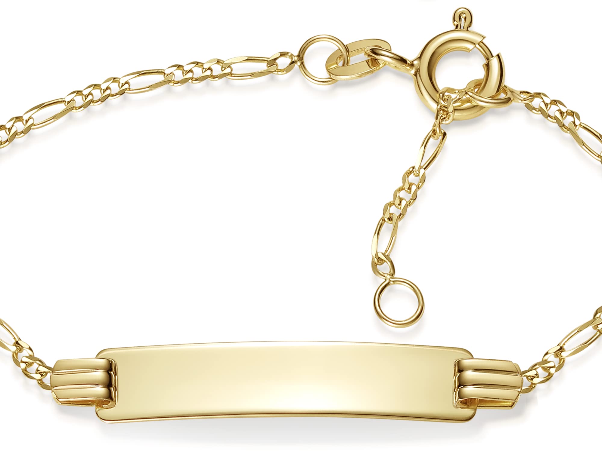 Silberketten Store Baby- / Kinder-Gravurarmband, 333 Gold, inkl. Gravur, Länge wählbar von 12-16cm