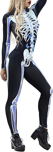 Miniatura 3 de Disfraz de Halloween para mujer, diseño de calavera con estampado 3D, diseño de calavera