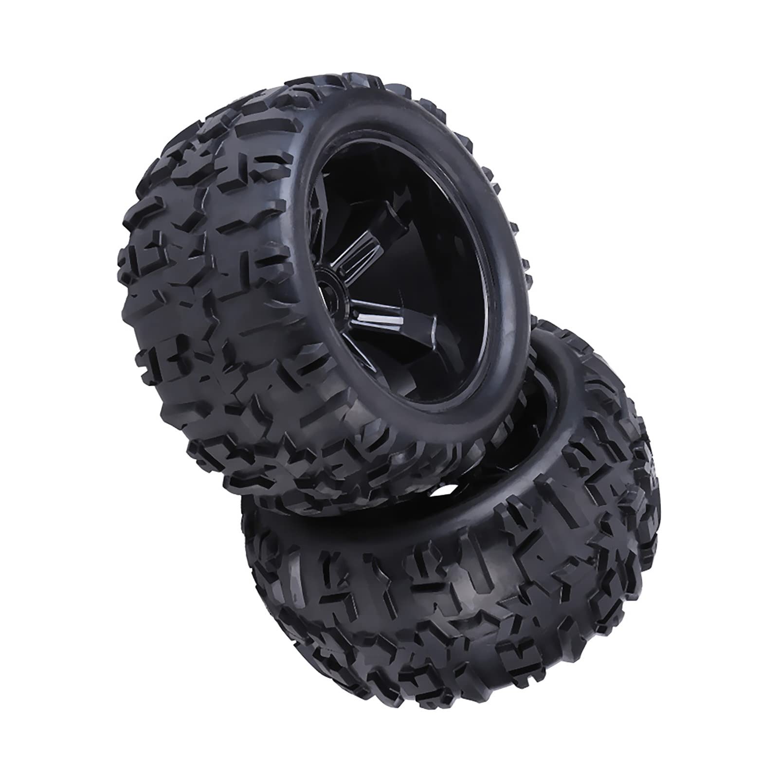 Dilwe RC Truck Opony samochodowe 4 sztuki gumowe opony plastikowe piasty Akcesoria do felg 1/8