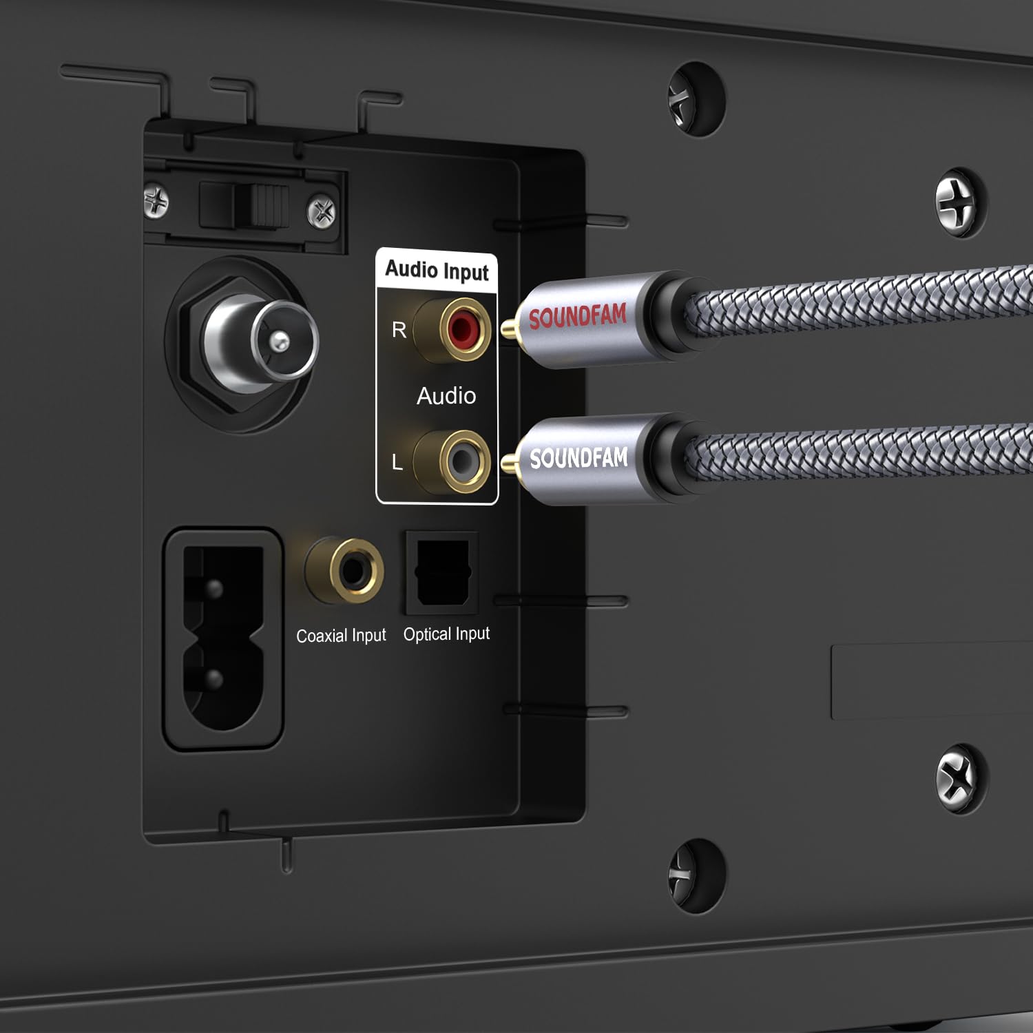 Cavo Audio RCA 2 a 2, Connettori Oro 24K, 2 Cavi RCA Separati (Codifica a colori - Rosso/Bianco), Schermatura Doppia - 5m
