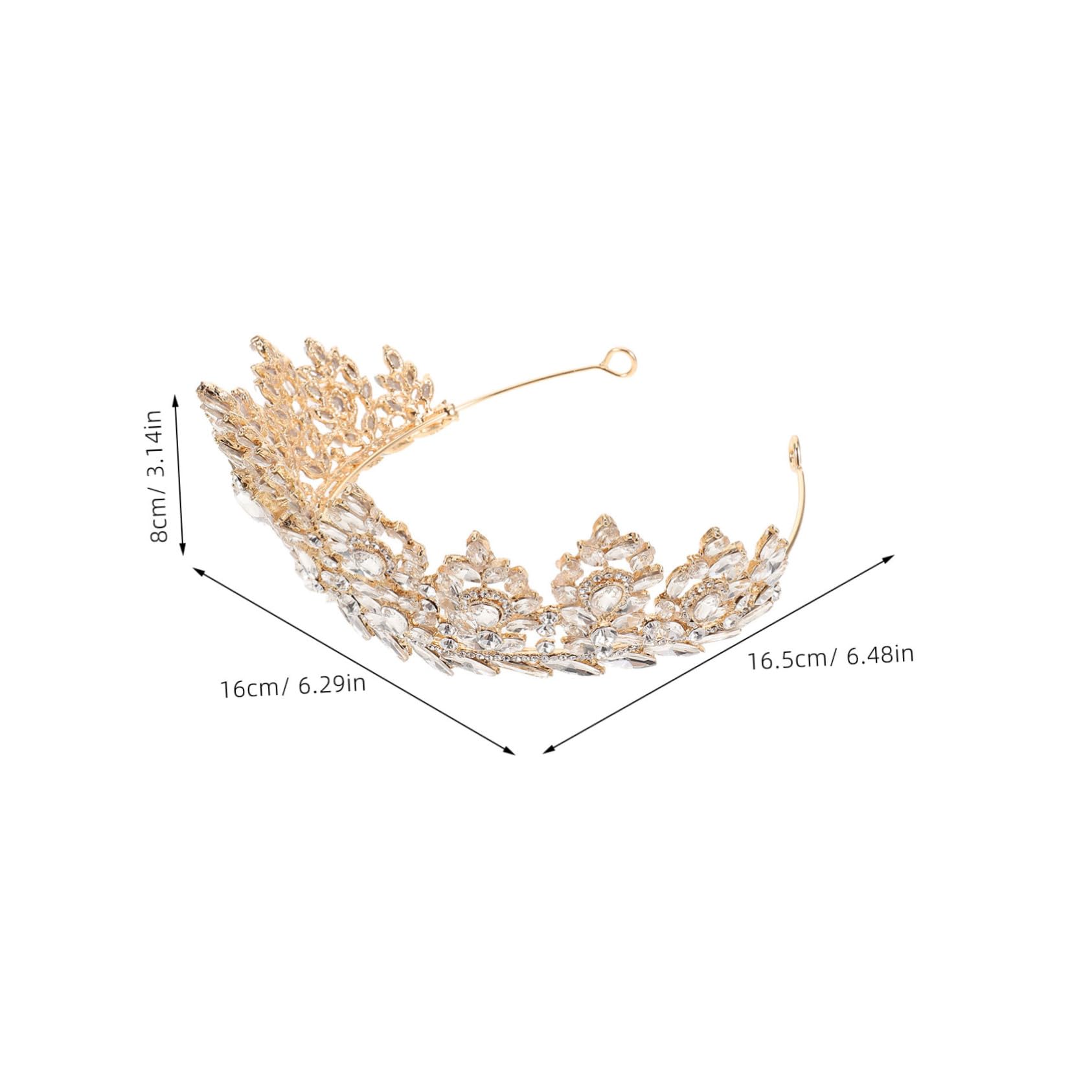 iplusmile Tiara Barroca de Gemas de Imitación Nupcial Elegante para Bodas Accesorio Cabello de Novia para Desfiles de Moda y Eventos Formales