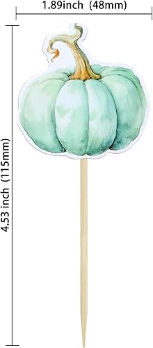 Miniatura 107 de 24 adornos de calabaza para cupcakes con purpurina para otoño, hojas, flores, calabaza, cupcakes, decoración de pasteles para Halloween, decoración