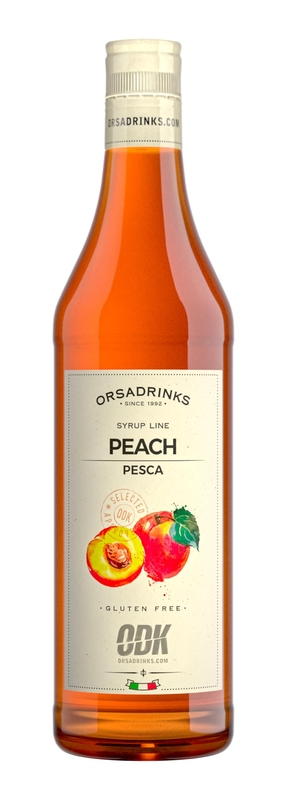 ODK Peach Syrup | Cocktails, Coffee, Iced Tea, Cooking, Baking and Desserts| 75cl